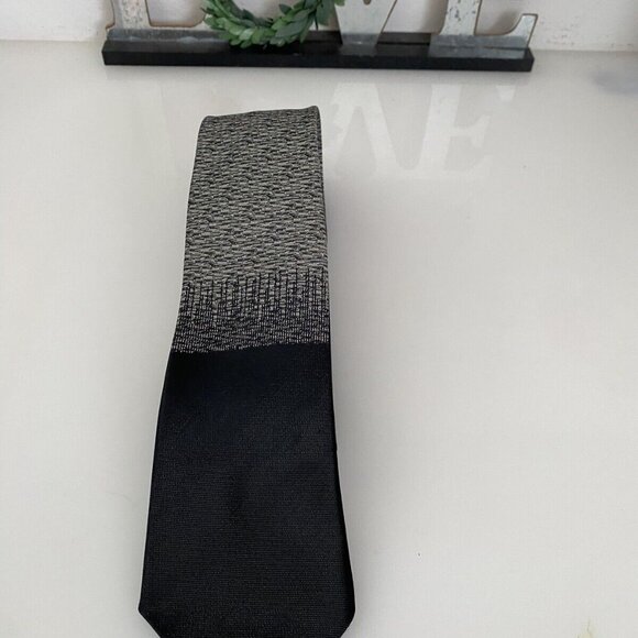 Vintage Superba Black Silver Gray Skinny Tie‎ Necktie 2.5" Rockabilly 1950'-60's - Picture 13 of 16